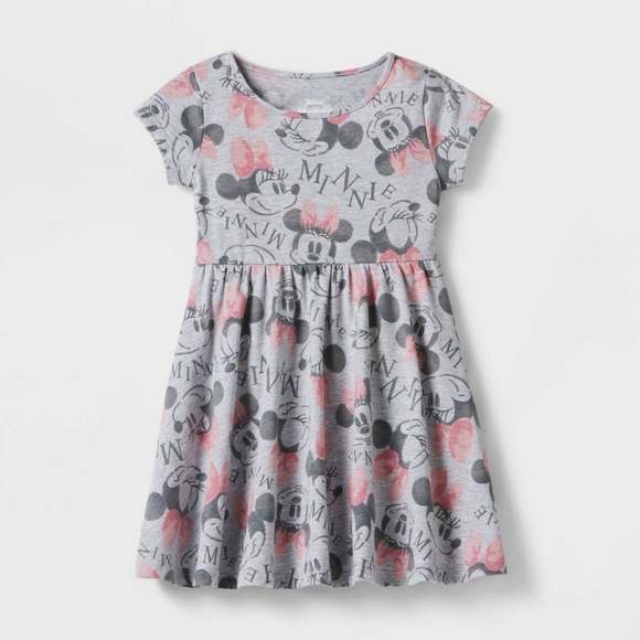 Toddler Girls' Disney Minnie Mouse 'All Over' Printed Dress - Size 4T Gray - Picture 1 of 3